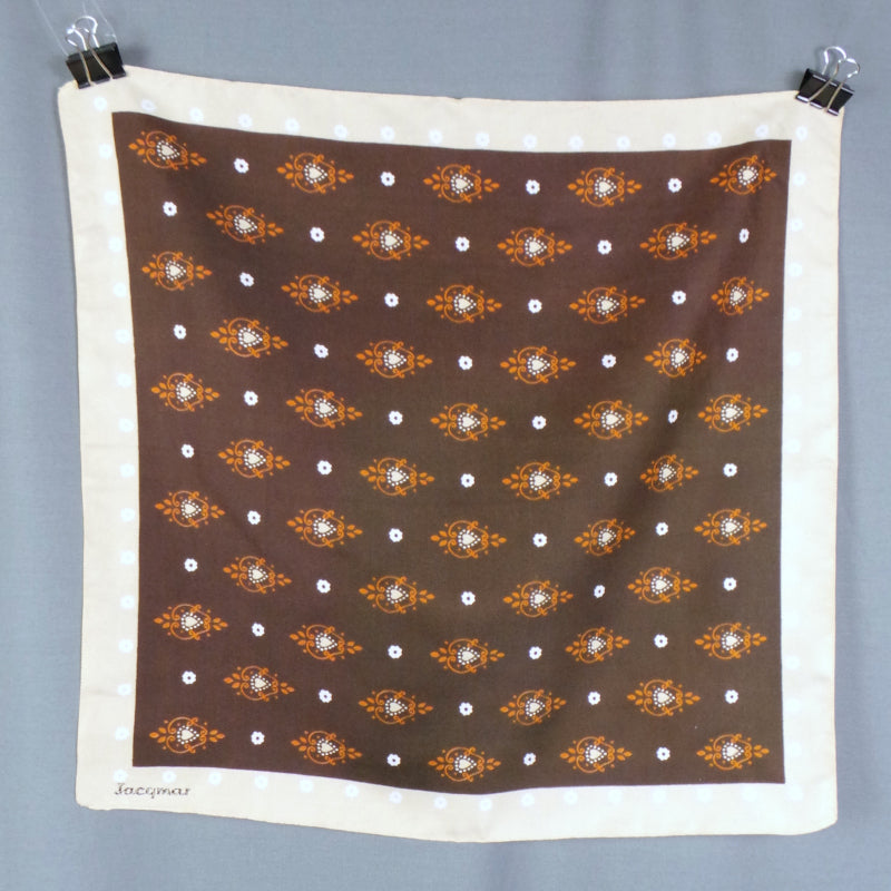 1970s Tonal Brown Swirl Print Scarf, by Jacqmar