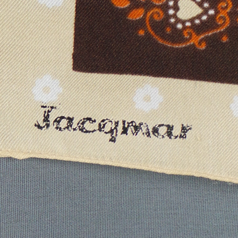 1970s Tonal Brown Swirl Print Scarf, by Jacqmar