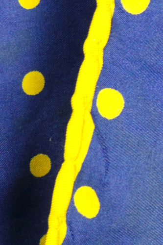 1960s Navy Blue and Yellow Spot Silk Scarf | Jacqmar