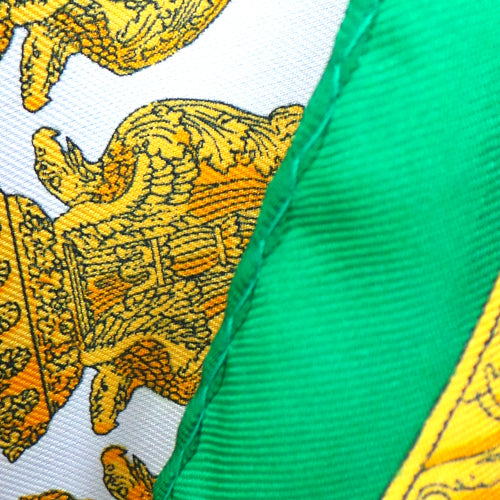 1980s Green and Yellow Clock Scarf