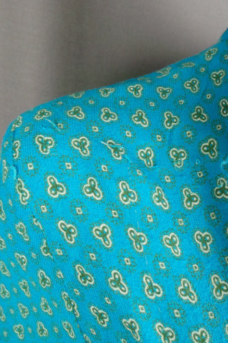 1950s Blue Brushed Cotton Shirtdress | 2XL