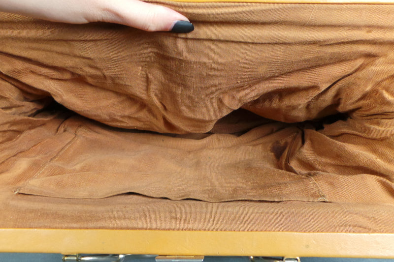 1970s Raffia Straw Frame Bag