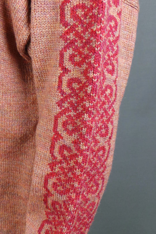 1980s Pink Celtic Handknit Jumper | 2XL