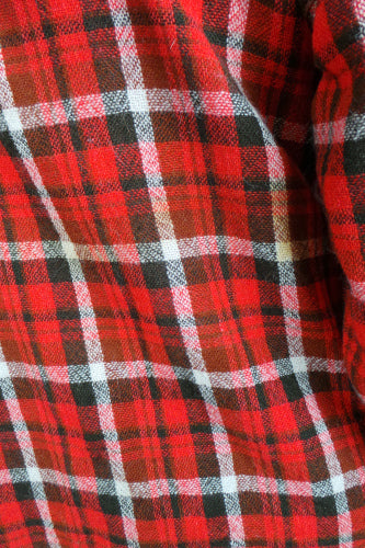 1970s Red Tartan Wool Artists Tunic | Catherine Poulson | XL