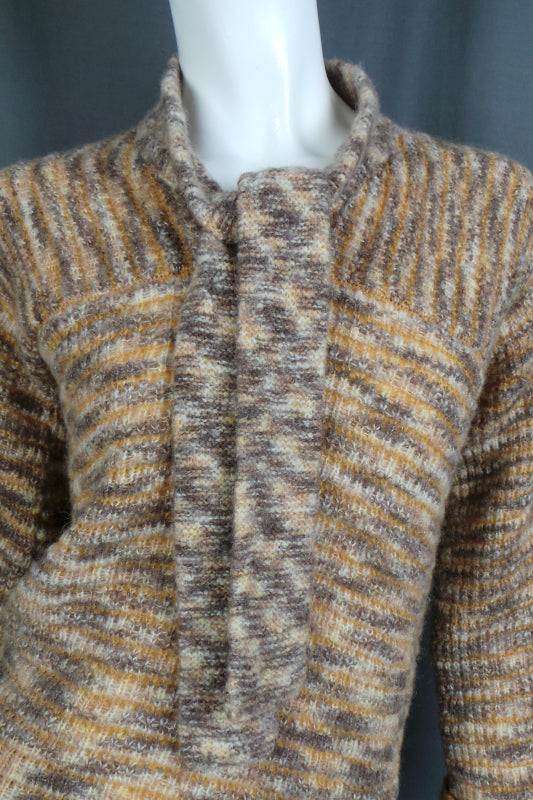 1970s Stirling Cooper Mustard Tie Neck Jumper | XL