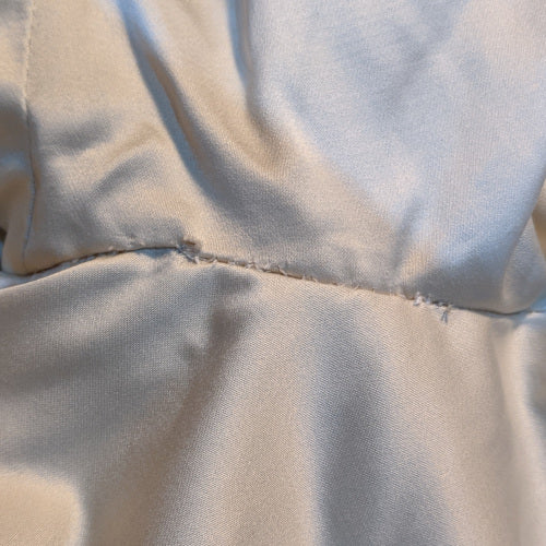 1960s Cream Satin Faux Fur Lined Trench Coat | Weathergay | 2XL