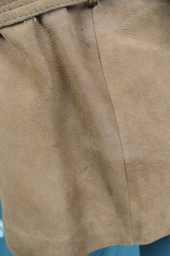 1960s Tan Suede Leather Belted Jacket | XL