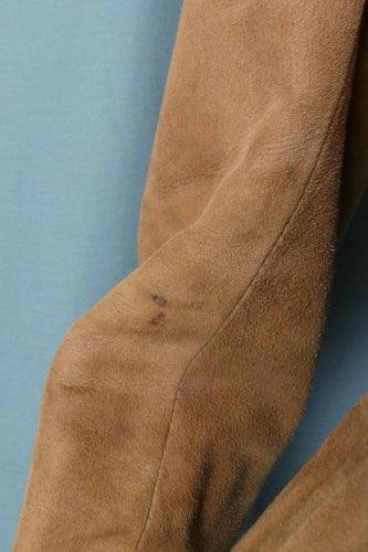 1960s Tan Suede Leather Belted Jacket | XL