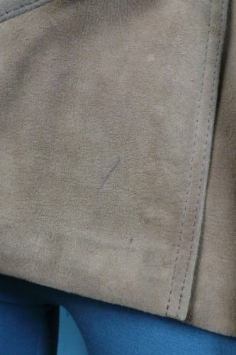 1960s Tan Suede Leather Belted Jacket | XL