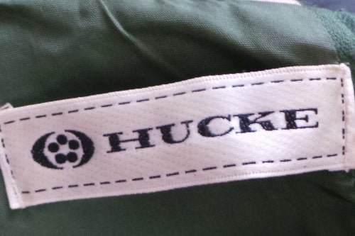 1960s Deep Olive Green and Ecru Belted Dress | Hucke | L