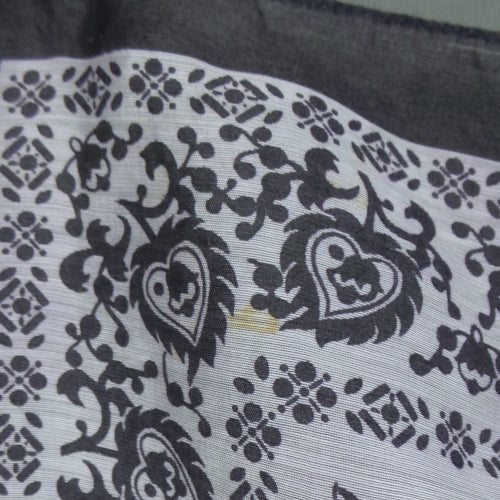 1960s Black and White Bandana Style Scarf