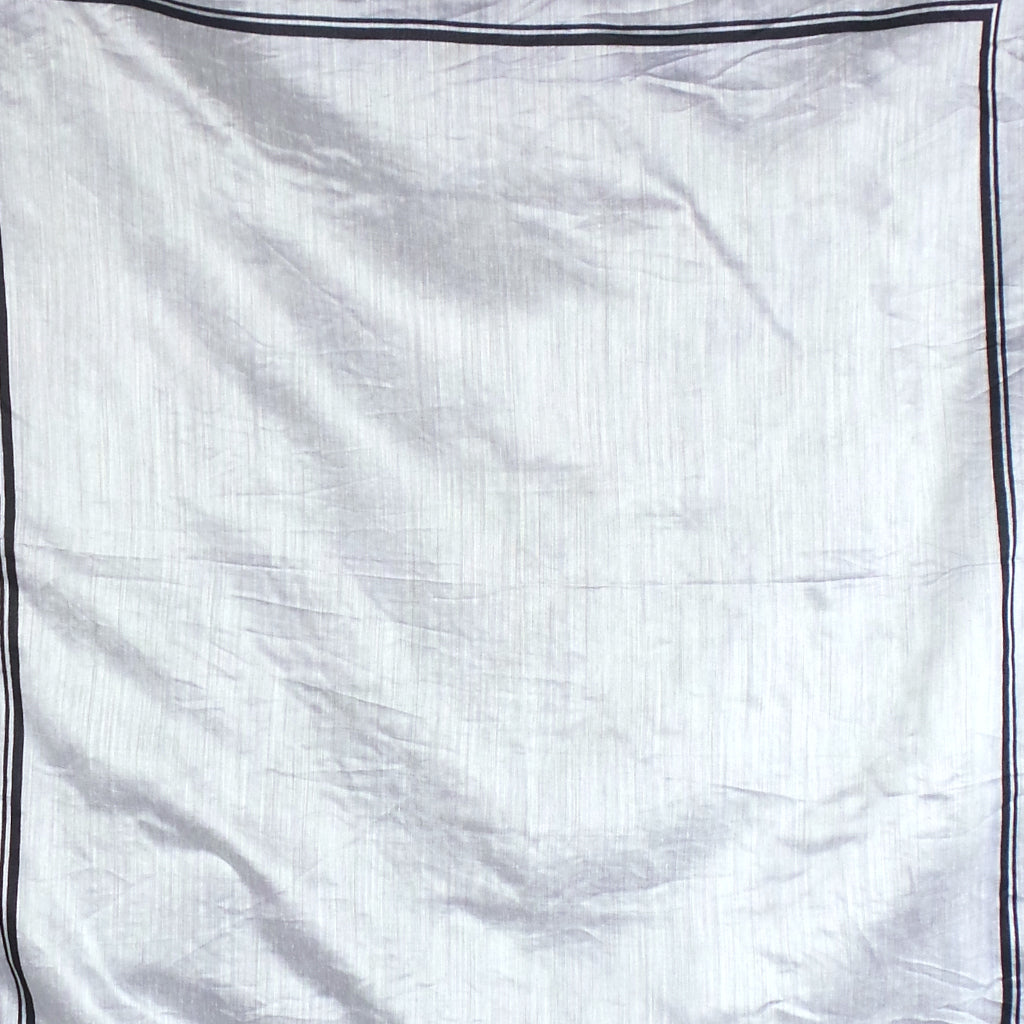 1970s White and Black Plain Vintage Scarf