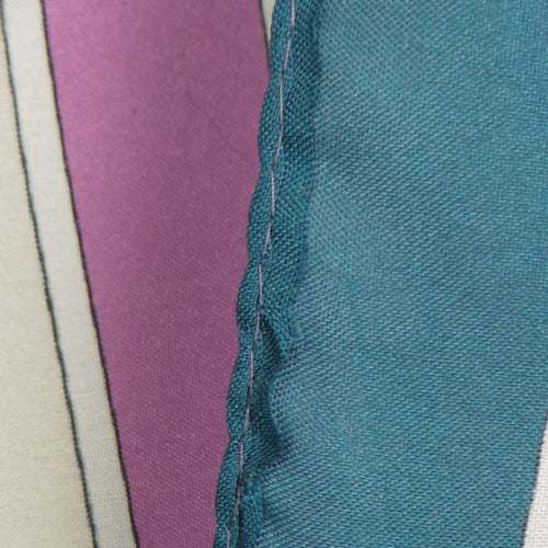1970s Teal and Lilac Deco Print Scarf