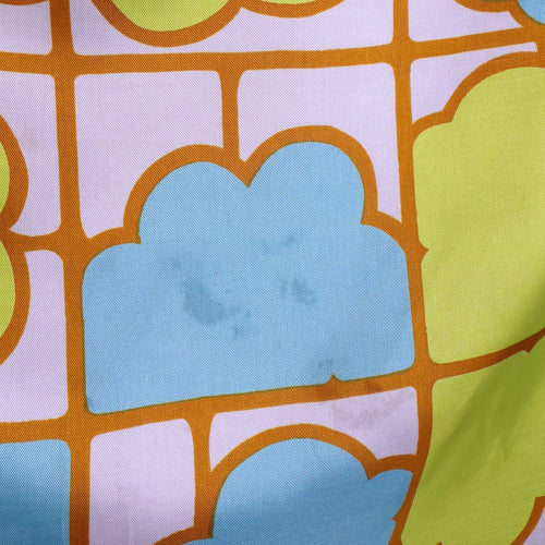 1970s Green and Blue Cloud Print Rain Scarf, by Totes
