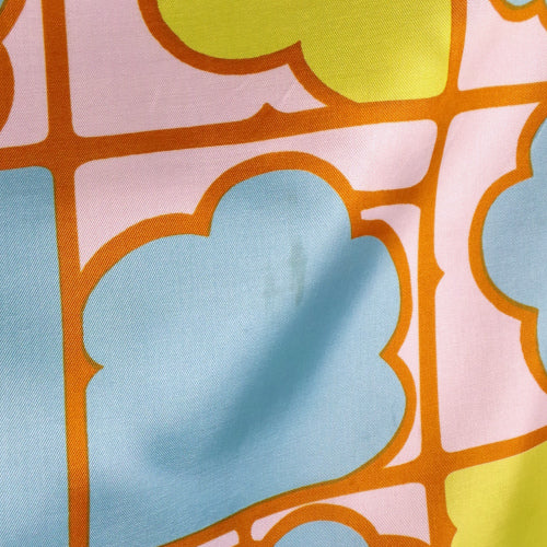 1970s Green and Blue Cloud Print Rain Scarf, by Totes