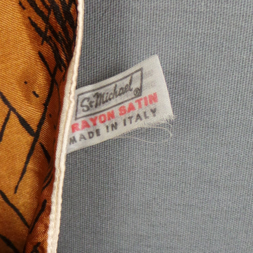 1960s Brown and Cream Diamond Print Scarf | St Michael