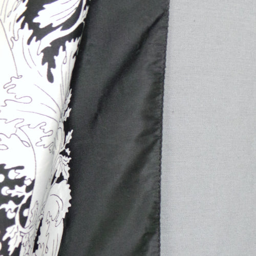 1980s Black and White Ornate Print Scarf | Jane Shilton