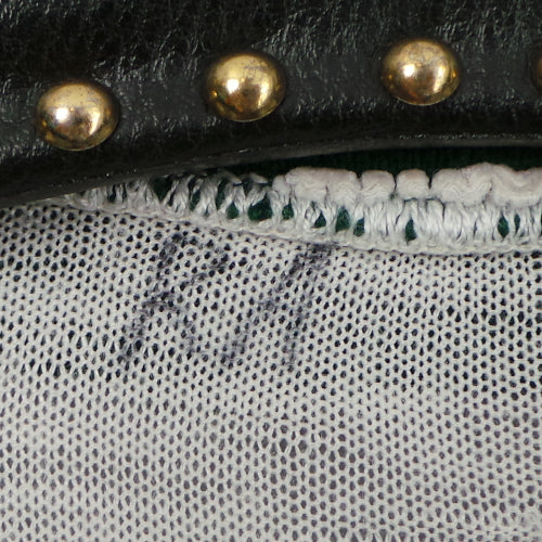 1970s White Green Striped Knit Polo | L