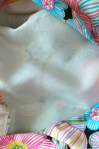 1970s Bold Floral Silk Shirtdress | David Barr | M