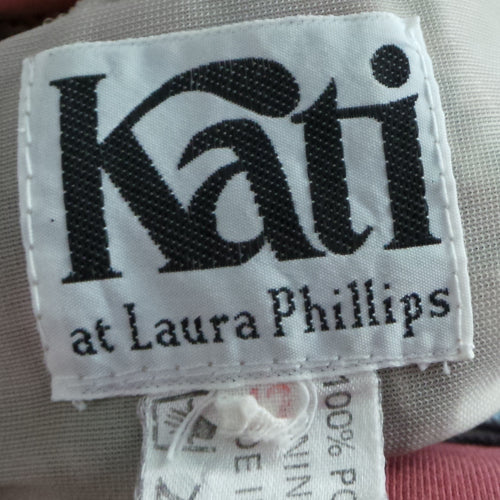 1980s Peach and Tan Floral Lace Dress | Kati | S