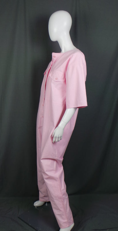 1980s Marshmallow Pink Cotton Boilersuit | 2XL