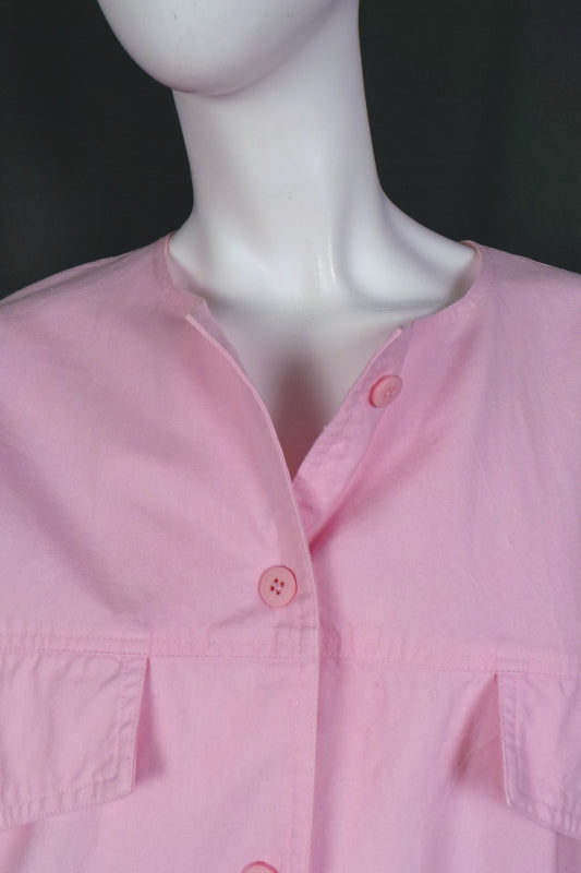 1980s Marshmallow Pink Cotton Boilersuit | 2XL