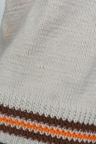 1970s Tan Orange Stripe Vest Tank | S