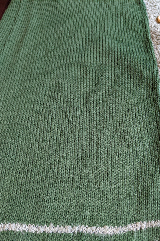 1970s Green Stripe Varsity Cardigan | Irvine Sellars | M