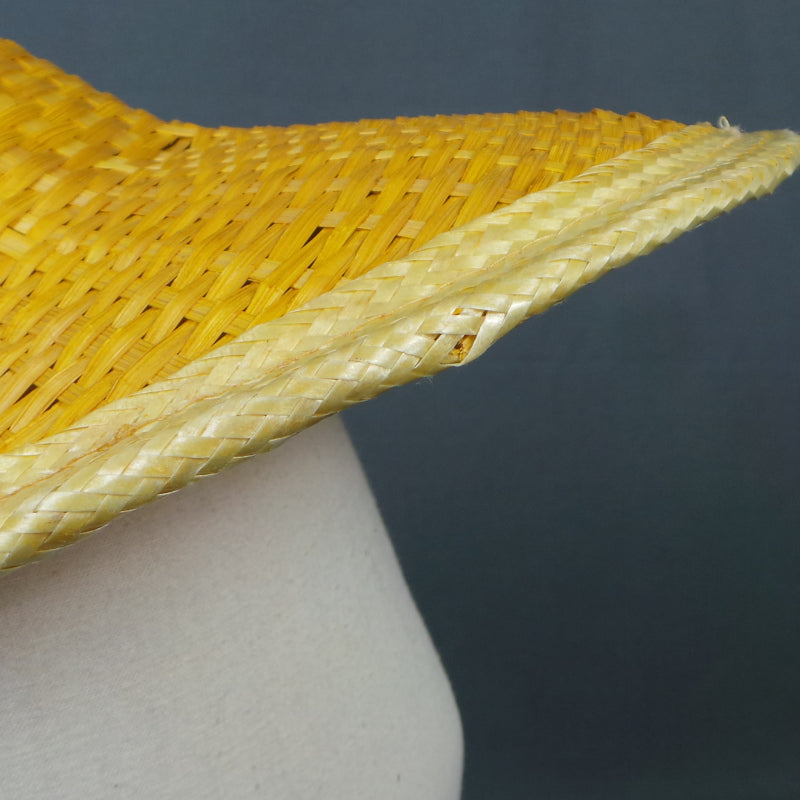 1960s Yellow Wicker Brimmed Cap