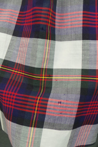 1950s Purple and Red Plaid Check Classic Shirtwaister Dress, 38in Bust