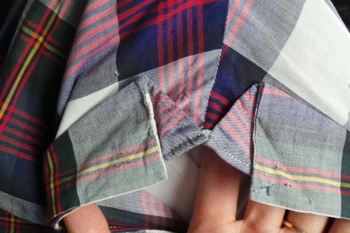 1950s Purple and Red Plaid Check Classic Shirtwaister Dress, 38in Bust