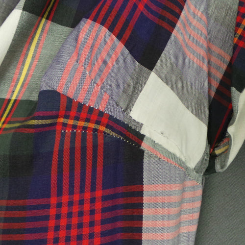1950s Purple and Red Plaid Check Classic Shirtwaister Dress, 38in Bust