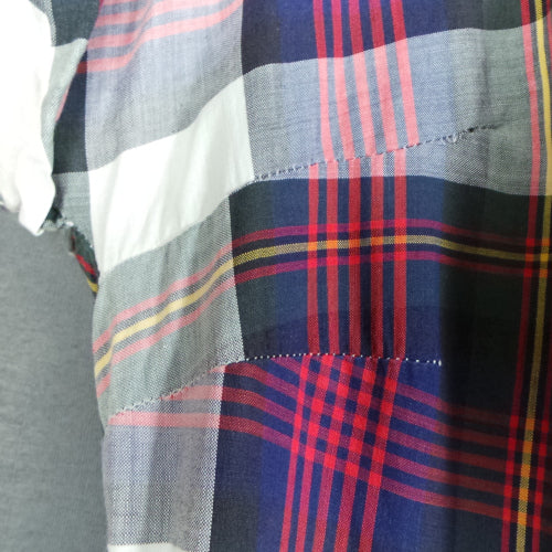 1950s Purple and Red Plaid Check Classic Shirtwaister Dress, 38in Bust