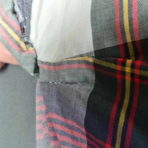 1950s Purple and Red Plaid Check Classic Shirtwaister Dress, 38in Bust