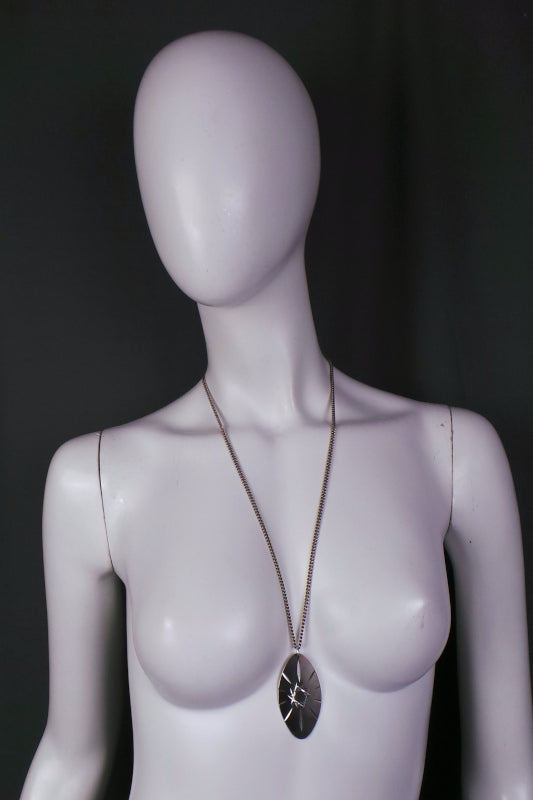 1960s Steel Star Teardrop Vintage Necklace