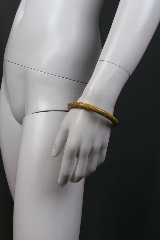 1960s Yellow Faux Stone Plastic Bangle