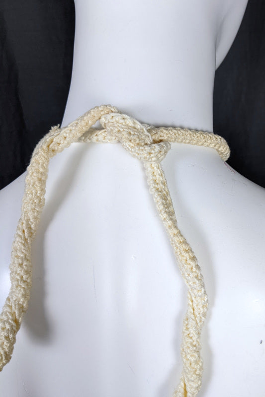 1960s Cream Crochet Halter Neck Dress | Sheryl Rawstron | XS