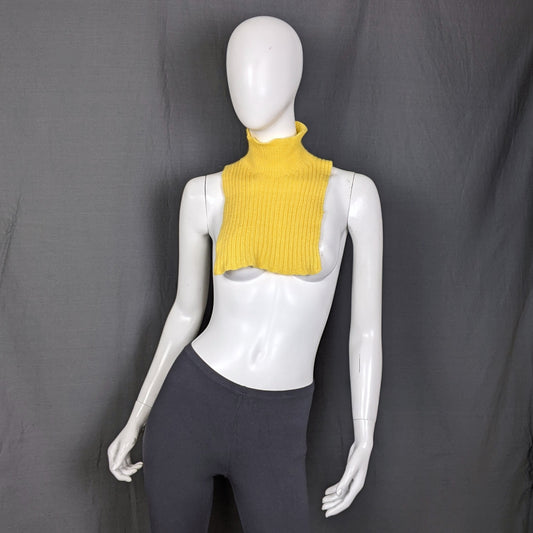 1970s Yellow Handknitted Polo Neck Vintage Dickie