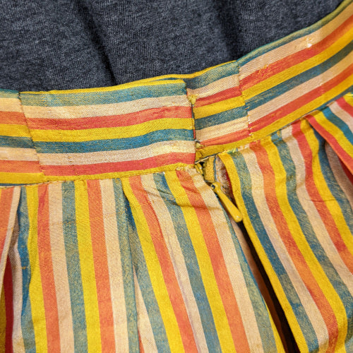 1980s Yellow Striped Silk Maxi Skirt | Caroline Charles | S