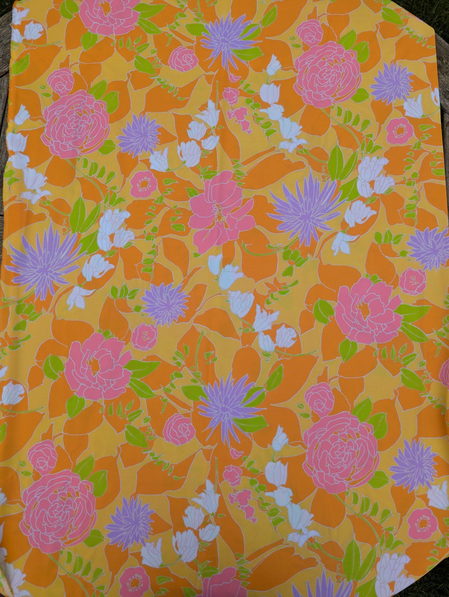 1960s Bright Floral Polyester Fabric