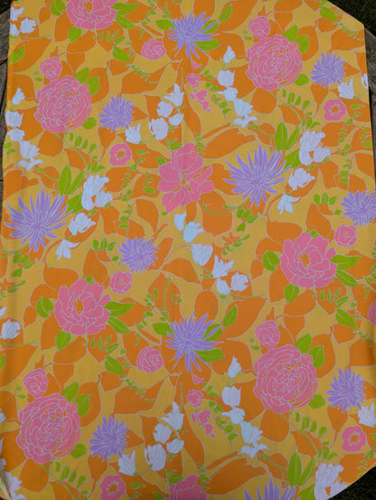 1960s Bright Floral Polyester Fabric