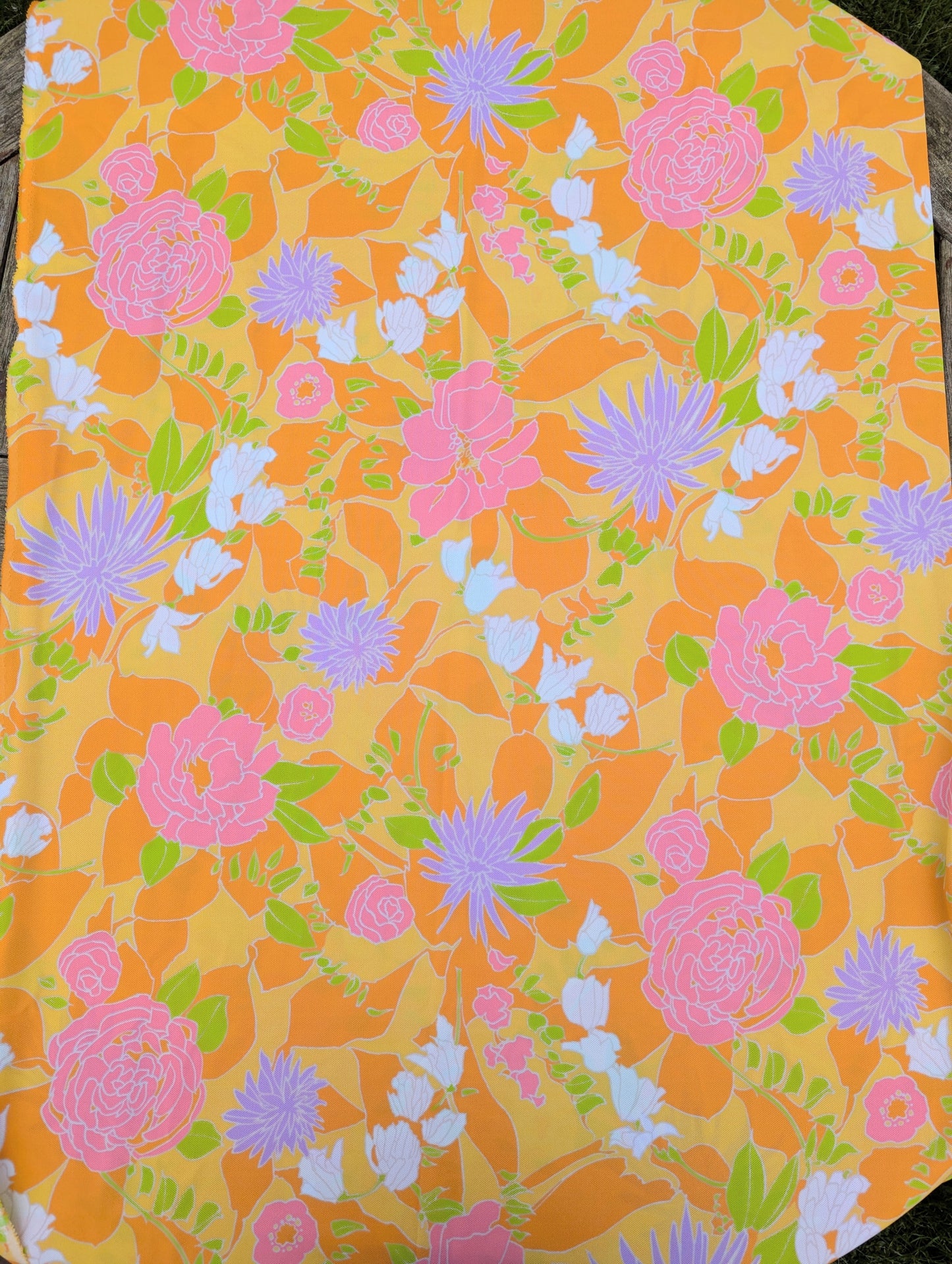 1960s Bright Floral Polyester Fabric