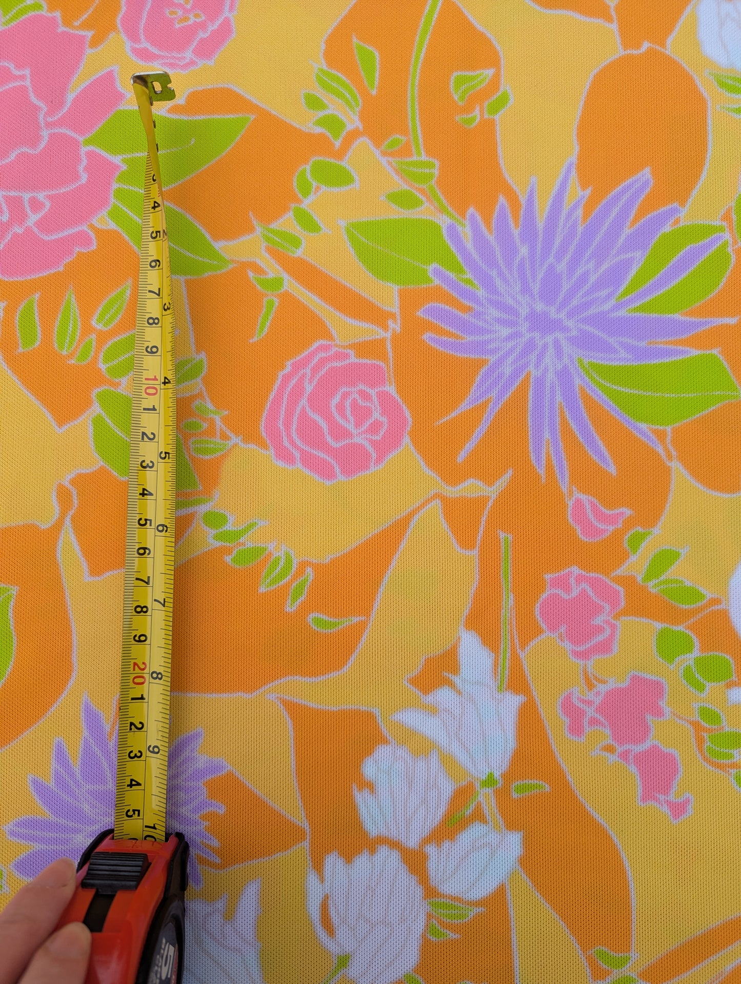 1960s Bright Floral Polyester Fabric