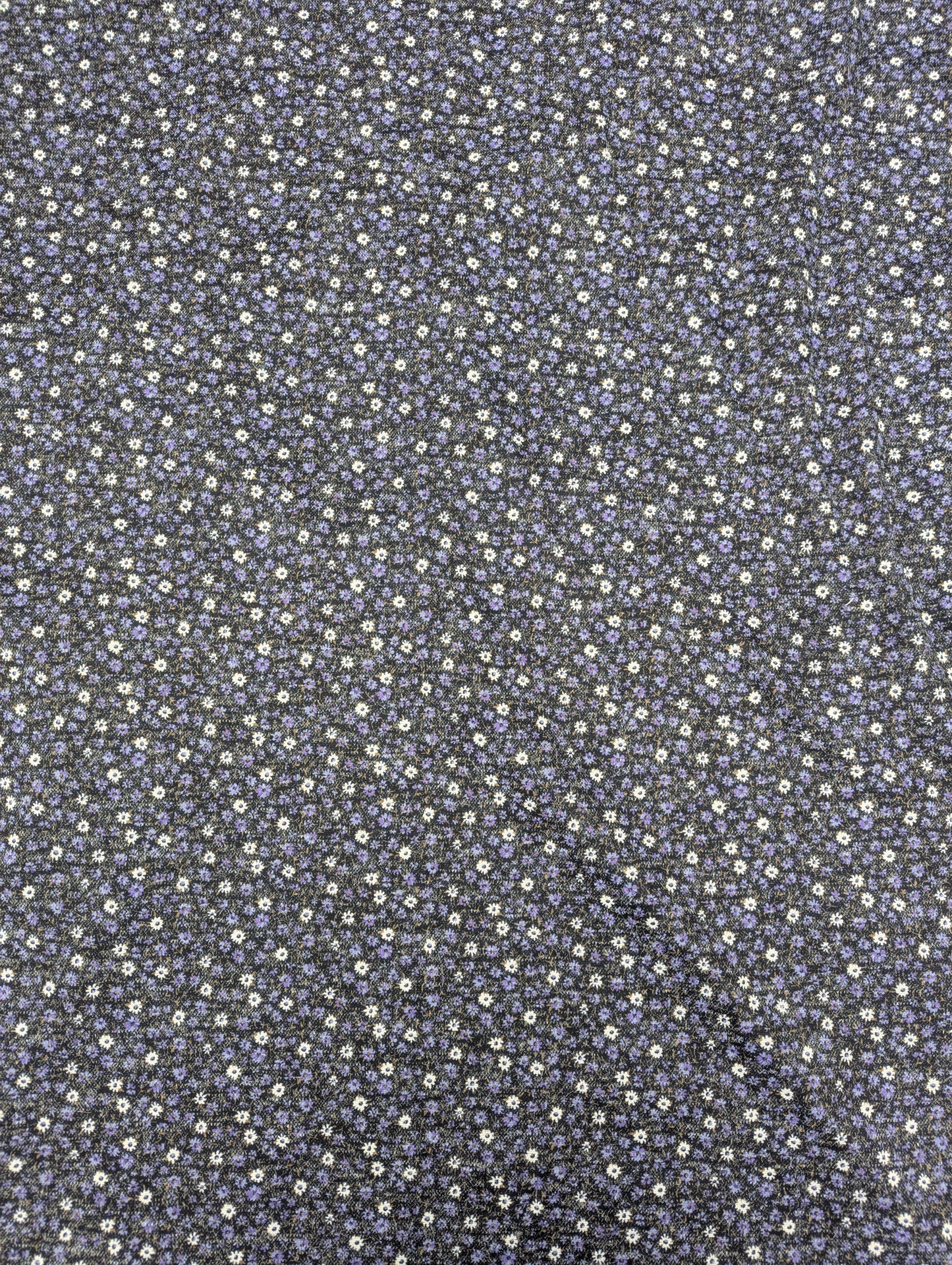 1960s Purple Meadow Polyester Knit Fabric