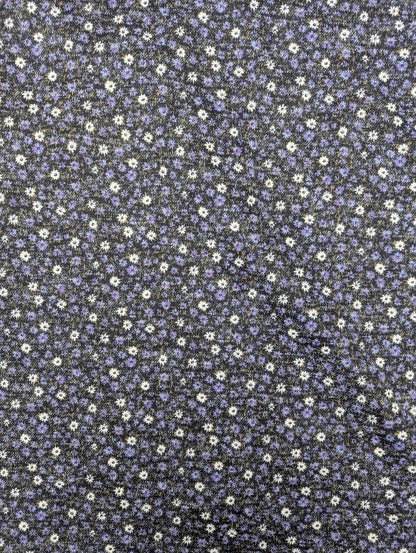 1960s Purple Meadow Polyester Knit Fabric