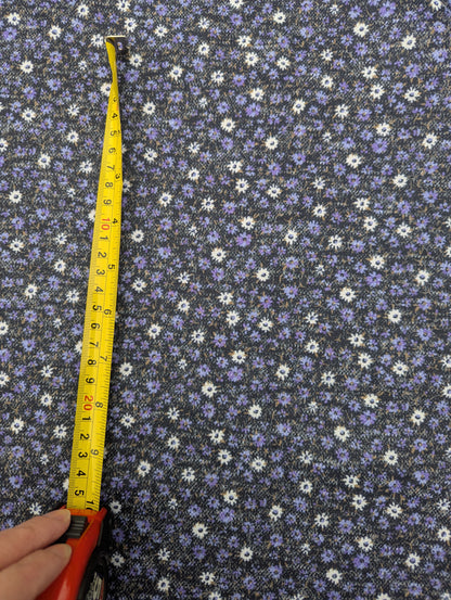1960s Purple Meadow Polyester Knit Fabric