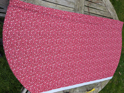 1960s Pink Meadow Polyester Knit Fabric