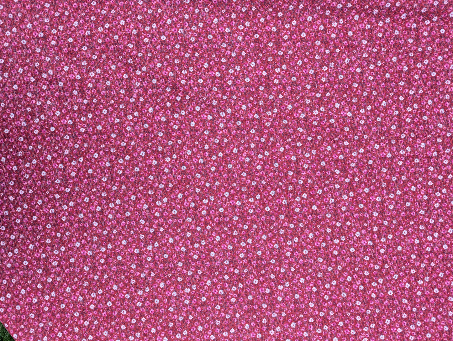 1960s Pink Meadow Polyester Knit Fabric
