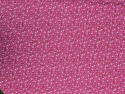 1960s Pink Meadow Polyester Knit Fabric