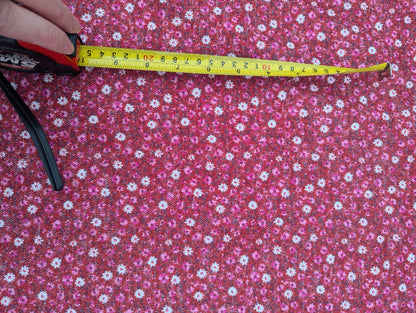 1960s Pink Meadow Polyester Knit Fabric